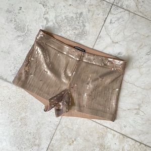 Express Gold Sequin Shorts